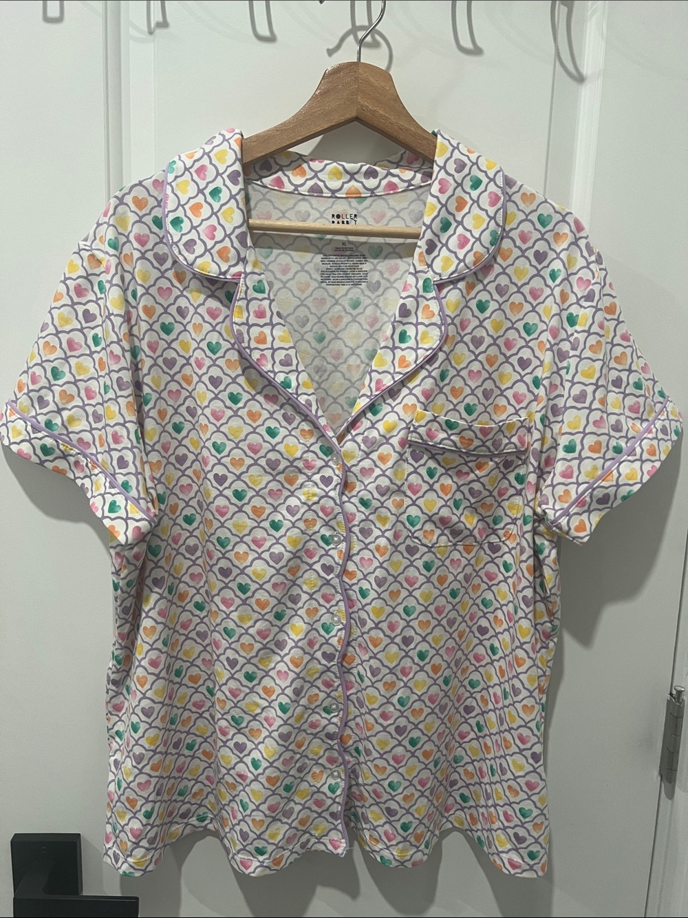 Roller Rabbit x Target Multicolor Heart-Print Pajama Top Size XL NWOT